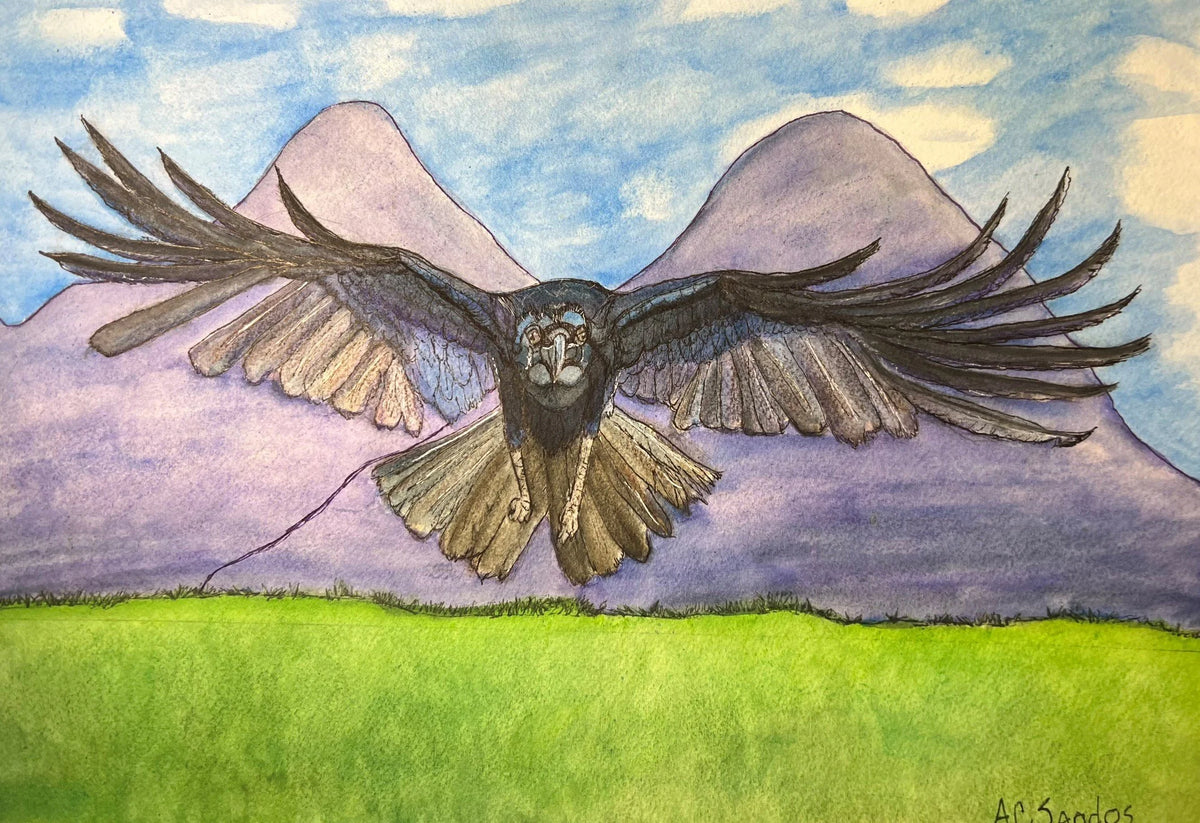 Flight of the Corvid - Original Artwork - Watercolor