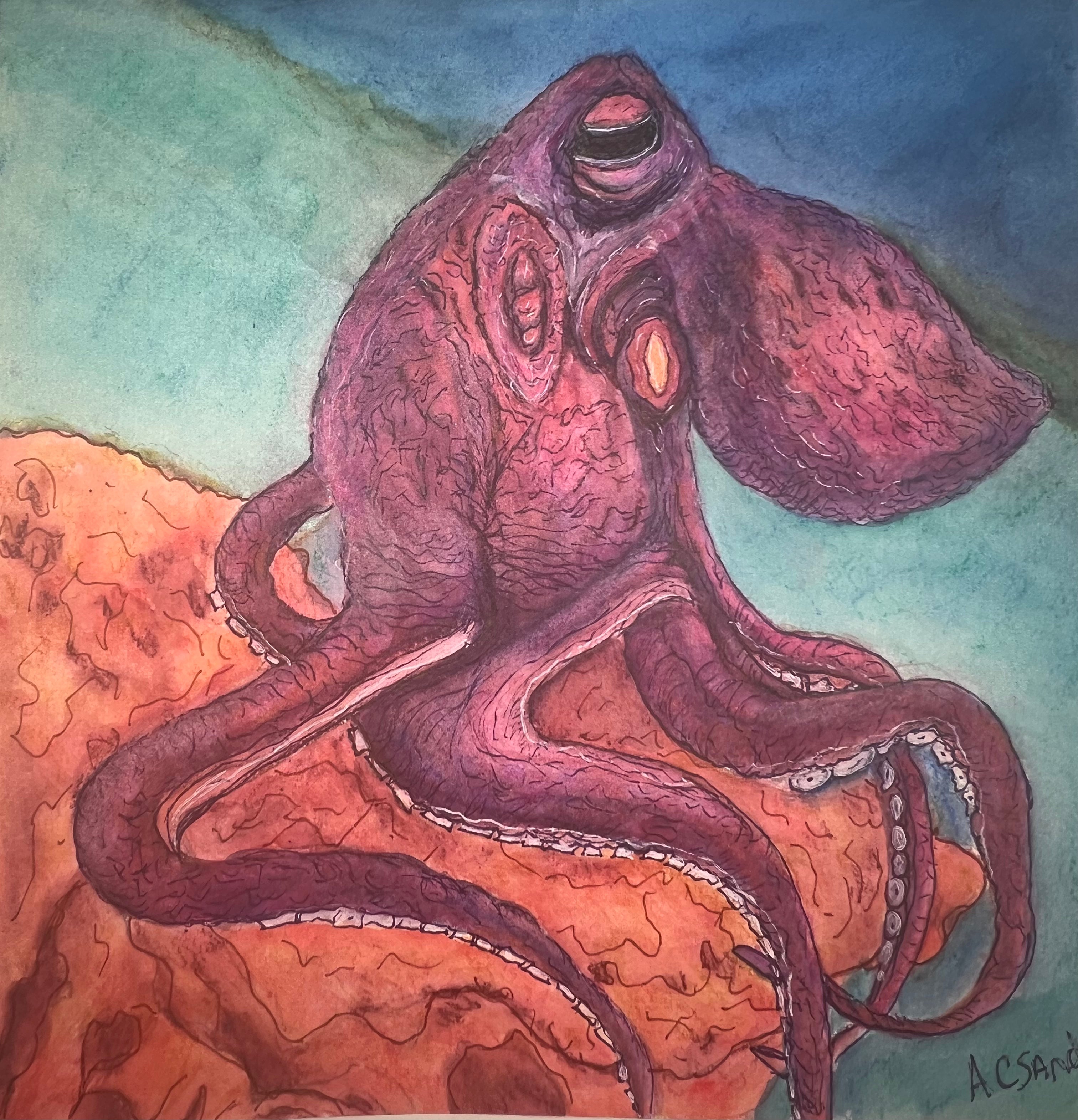Octopus Thoughts - Original Artwork - Watercolor